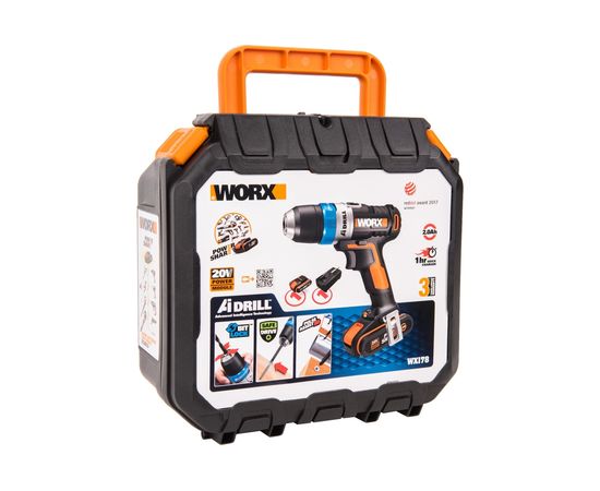 WORX Дрель-шуруповерт аккумуляторная AiDrill WX178, 20В, 2Ач x1, кейс WX178 – изображение 4