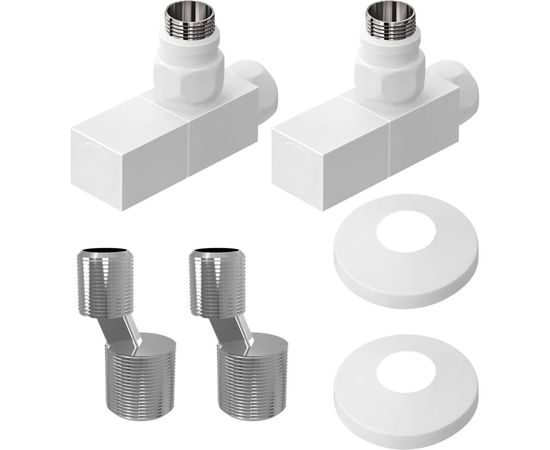 Комплект подключения Lemark с квадратными вентилями, белый LM03412SW 
