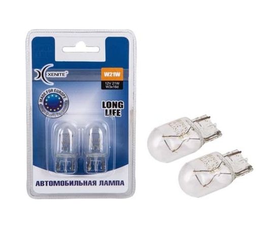 Автомобильная лампа XENITE W21W, W3x16d, LONG LIFE, 12V, 2 шт. 1007115 