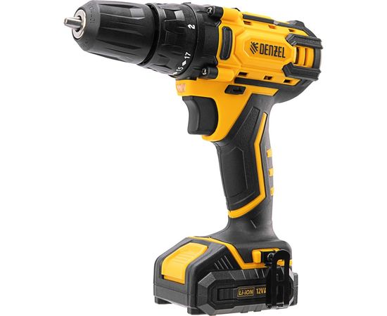 Аккумуляторная дрель-шуруповерт Denzel CDL-12-02BM, Li-Ion, 12 В, 2 аккумулятора 26105 – изображение 2
