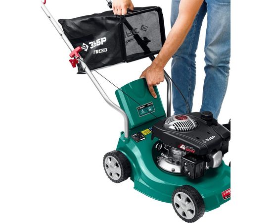Бензиновая газонокосилка ЗУБР 400 мм, 2.5 л.с. ГБ-400 – изображение 4
