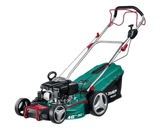 Самоходная бензиновая газонокосилка ЗУБР 460 мм, 4.5 л.с. ГБС-460 – изображение 8