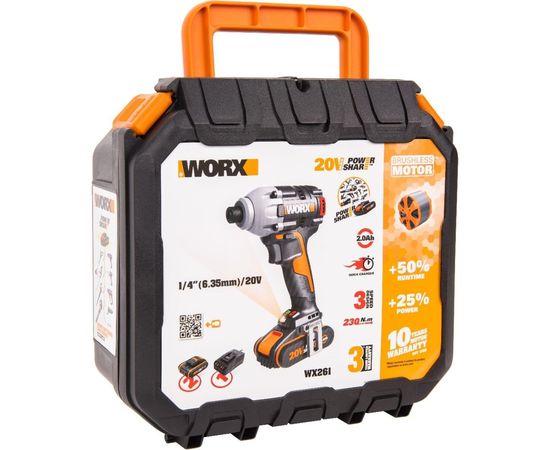 Бесщеточный ударный аккумуляторный винтоверт WORX WX261 – изображение 6