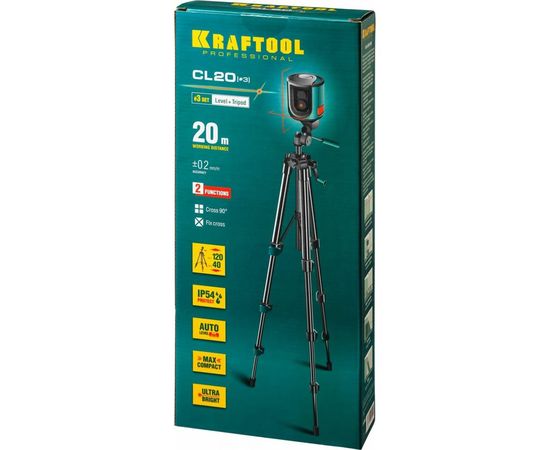 Лазерный линейный нивелир KRAFTOOL CL 20 34700-3 – изображение 12