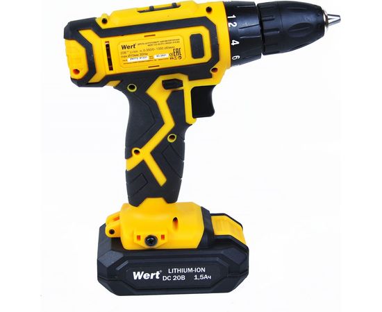 Аккумуляторная дрель WERT CD 20-2TLi W2201.019.01 199188 – изображение 4