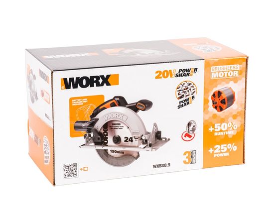 Аккумуляторная бесщеточная циркулярная пила WORX WX520.9 – изображение 8