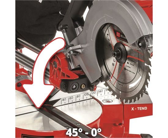 Торцовочная аккумуляторная пила с протяжкой Einhell PXC TE-SM 36/210 Li-Solo 4300880 – изображение 3