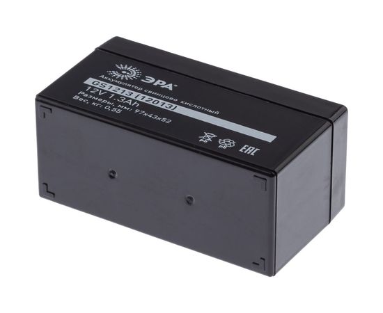 Аккумулятор свинцово-кислотный GS1213 12V, 1.3Ah ЭРА Б0050076 – изображение 3