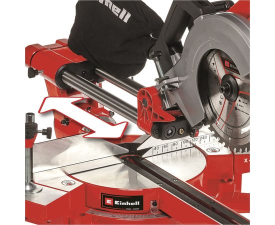 Торцовочная аккумуляторная пила с протяжкой Einhell PXC TE-SM 36/210 Li-Solo 4300880 – изображение 4