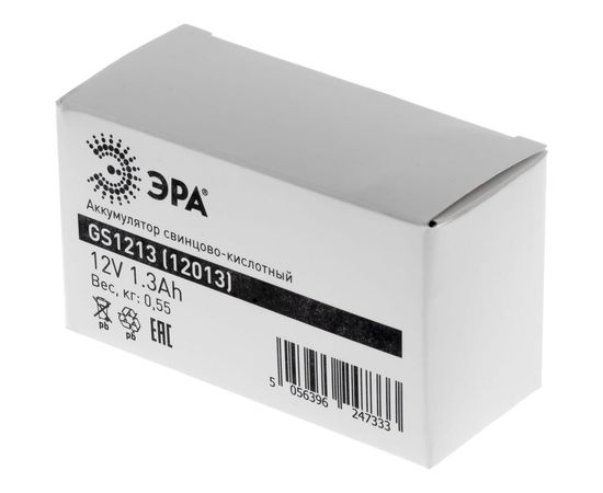 Аккумулятор свинцово-кислотный GS1213 12V, 1.3Ah ЭРА Б0050076 – изображение 6