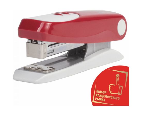 Тёмно-красный степлер BRAUBERG №24/6, 26/6 Germanium 226579 – изображение 2