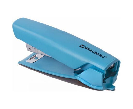 Степлер BRAUBERG ULTRA №10, до 20 листов, с антистеплером, голубой 228755 – изображение 3