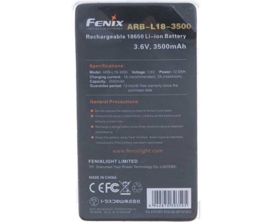 Аккумулятор Fenix 18650 ARB-L18-3500 – изображение 4