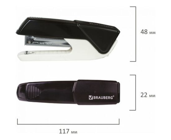 Степлер BRAUBERG ADVANCED №24/6 26/6, до 20 листов, с антистеплером, черный 228748 – изображение 6
