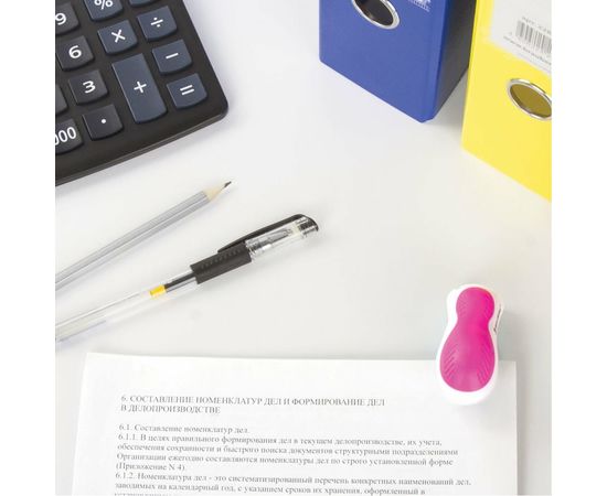 Степлер №24/6, 26/6 BRAUBERG МИНИ JET, до 15 листов, эргономичный, бело-розовый, 227757 – изображение 7