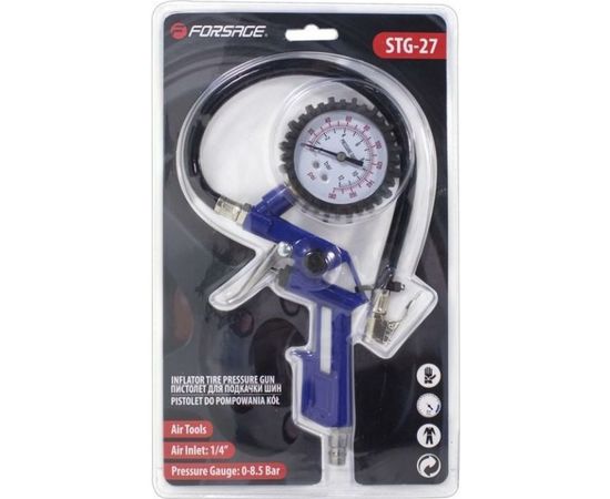 Пистолет для подкачки шин Forsage F-STG-27 с аналоговым манометром и шлангом 50356 – изображение 2