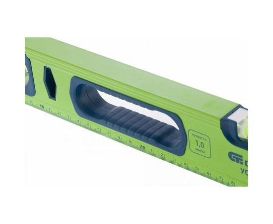 Алюминиевый уровень, фрезерованный, 3 глазка, рукоятки, 800 мм СИБРТЕХ УС-1,0-800 34102 – изображение 3