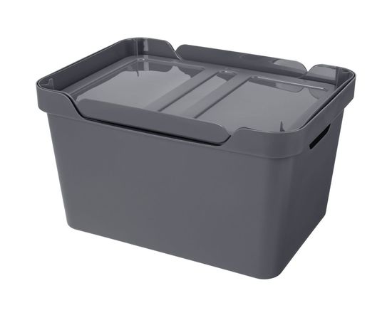 Универсальный ящик Econova Luxe с крышкой, 380х276х220 мм, 18 л серый 433205811 – изображение 4