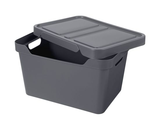 Универсальный ящик Econova Luxe с крышкой, 380х276х220 мм, 18 л серый 433205811 – изображение 5