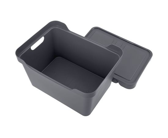 Универсальный ящик Econova Luxe с крышкой, 380х276х220 мм, 18 л серый 433205811 – изображение 6