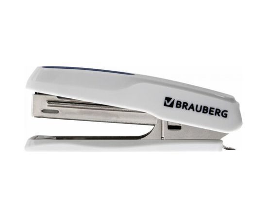 Степлер BRAUBERG Super №10, до 20 листов, антистеплер, серо-синий 229081 – изображение 7