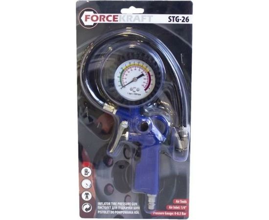 Пистолет для подкачки шин с манометром FORCEKRAFT FK-STG-26 50355 – изображение 2