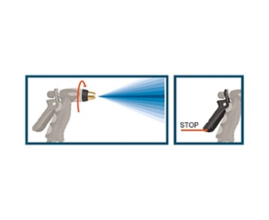 Металлический пистолет-распылитель с прорезиненным корпусом и регулируемым алюминиевым соплом GF 5547 – изображение 2