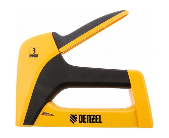 Мебельный степлер DENZEL пластиковый корпус, тип 53, 6-14 мм, тип 13, 6-14 мм, тип 300, 14 мм 40210 – изображение 2