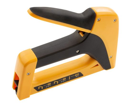 Мебельный степлер DENZEL пластиковый корпус, тип 53, 6-14 мм, тип 13, 6-14 мм, тип 300, 14 мм 40210 – изображение 3