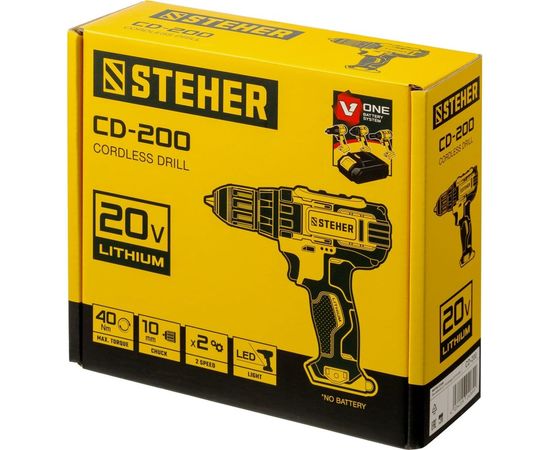 Дрель-шуруповерт STEHER 20В, без АКБ CD-200 – изображение 4