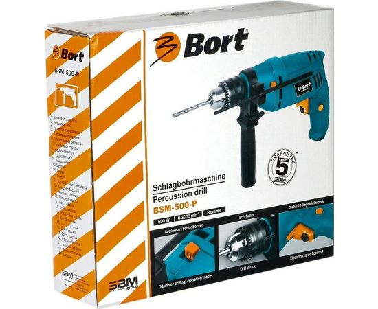 Ударная дрель BORT BSM-500-P 93729080 – изображение 4