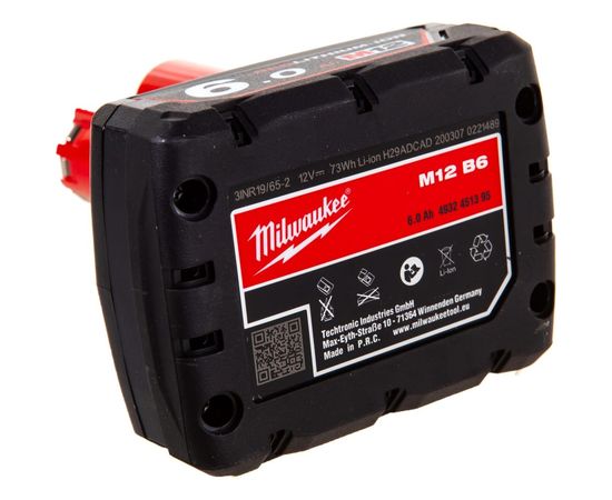 Milwaukee Аккумулятор M12 B6 Li-Ion6Ач 4932451395 – изображение 5