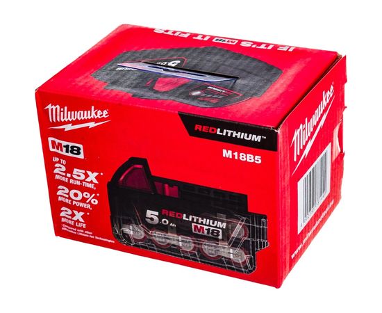 Milwaukee Аккумулятор M18 B5 Li-Ion5Ач 4932430483 – изображение 7