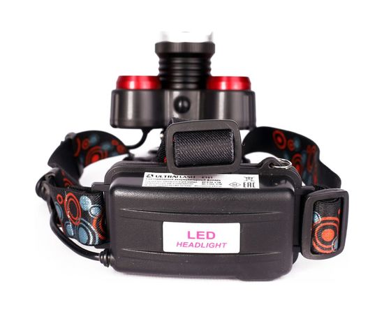 Налобный фонарь Ultraflash E161 (аккумулятор 3,7В, черный, 5LED, 5 Вт, фокус, 2 ак. 4 режима, бокс са) 14682 – изображение 2