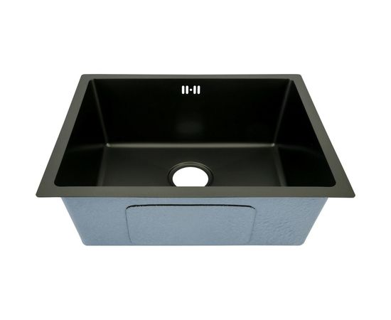 Мойка Vidage 54х44х19, 50, 85/2 см черная с нанопокрытием, сварная, сифон в комплекте 1601014 – изображение 3