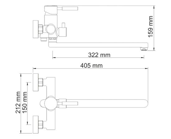 Смеситель для ванны WasserKRAFT Main с длинным изливом 4102L – изображение 3