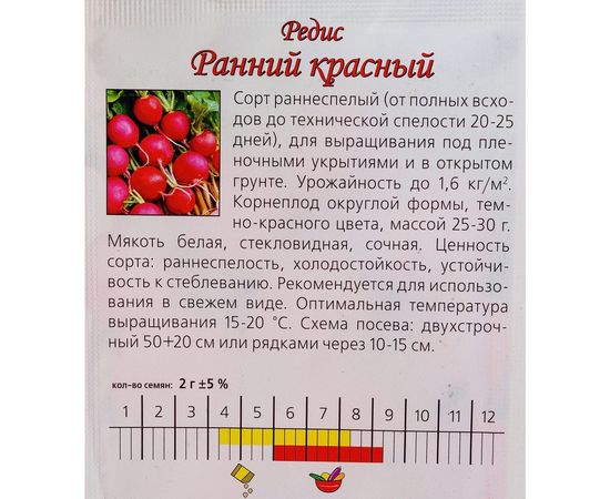 Семена Агрони Редис РАННИЙ КРАСНЫЙ 7293 – изображение 4