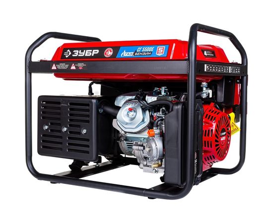 Гибридный генератор бензин/газ с электростартером ЗУБР 5500 Вт, СГ-5500Е – изображение 3
