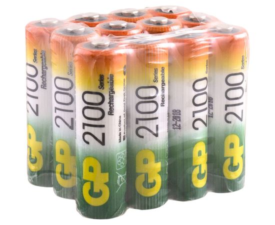 Аккумуляторные пальчиковые батарейки АА GP hr6 2100 mah/мАч, никель-металлгидрид ni-mh 12 штук в упаковке 210AAHC-B12 – изображение 5