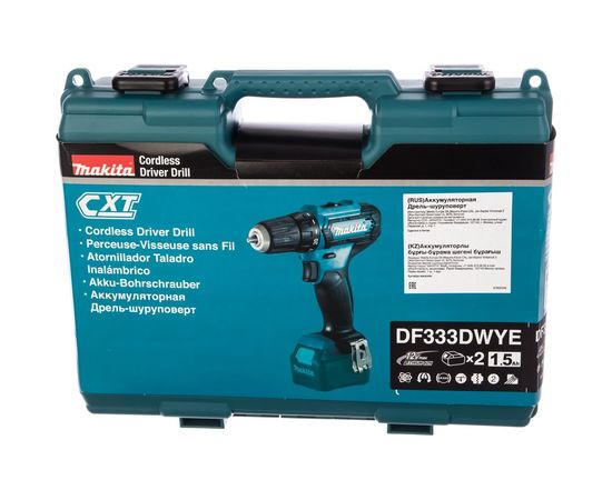 Аккумуляторная дрель-шуруповерт Makita CXT + набор бит D-31083 DF333DYX14 – изображение 2