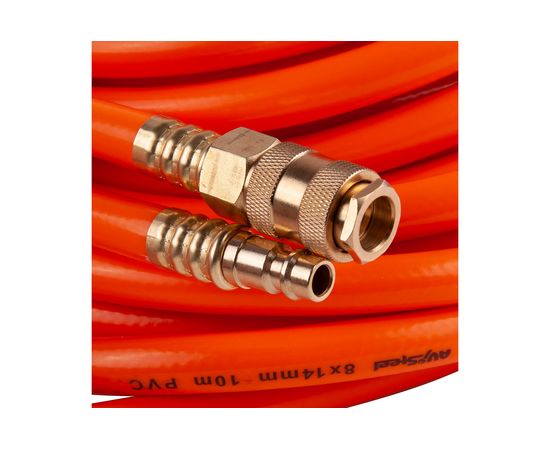 Шланг пневматический PVC 8x14 мм, с быстросъемными фитингами, 10 м AV Steel AV-700210 – изображение 2