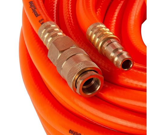 Шланг пневматический PVC 8x14 мм, с быстросъемными фитингами, 20 м AV Steel AV-700220 – изображение 2