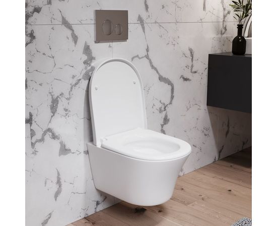 Подвесной унитаз Damixa Skyline безободковый, с сиденьем микролифт DX35C1700SC – изображение 6