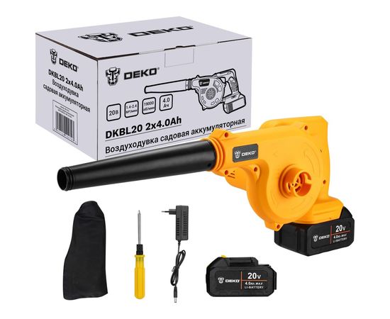 DEKO Воздуходувка садовая аккумуляторная DKBL20, 20В, 2x4.0Ач 063-4313 – изображение 2