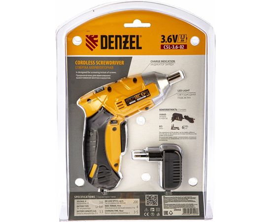 Аккумуляторная отвертка DENZEL CSL-36-02 26002 – изображение 17