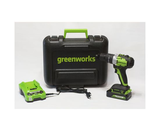 Аккумуляторная дрель-шуруповерт GreenWorks GD24DD60K2 3704107UA – изображение 2