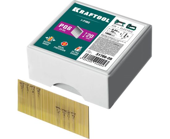 Гвозди для пневматического нейлера KRAFTOOL Р0.6 20 мм 10000 шт. 31786-20 – изображение 2