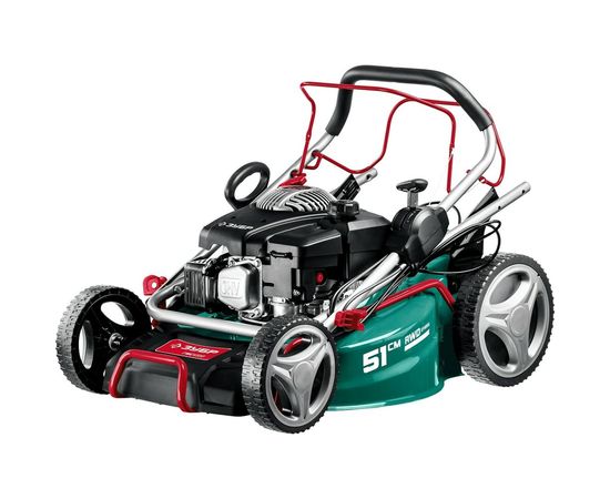 Самоходная бензиновая газонокосилка ЗУБР 510 мм, 6.5 л.с. ГБС-510 – изображение 8