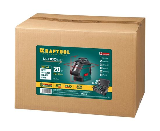 Лазерный нивелир KRAFTOOL LL360-4 34645-4 – изображение 6