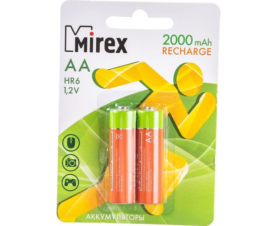 Аккумулятор Mirex, Ni-MH HR6 / AA 2000mAh 1,2V 2 шт ecopack 23702-HR6-20-E2 – изображение 2